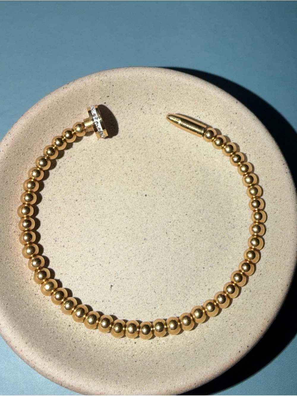 Gold Beaded Stretch Bracelet - Brand